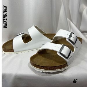 BIRKENSTOCK ARIZONA BIRKO-FLOR SANDALS WHITE NEW